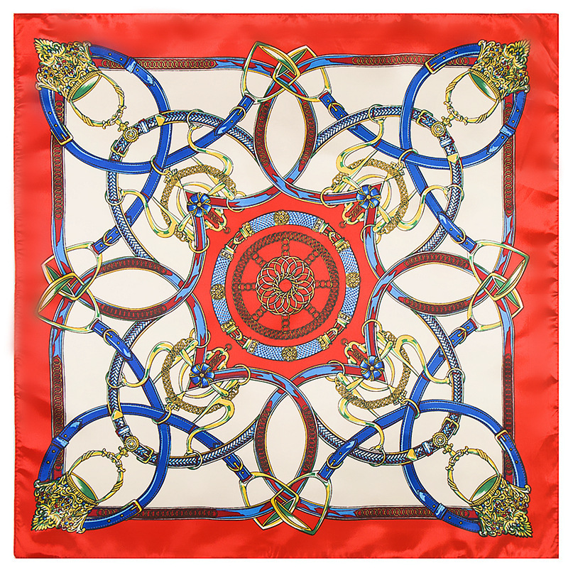 Belt chain 60cm square silk scarf