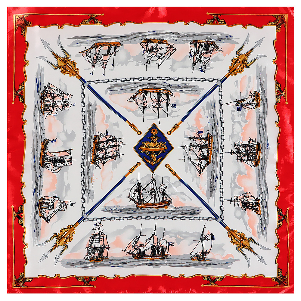 Sea Sailing Sailboat Square Scarf