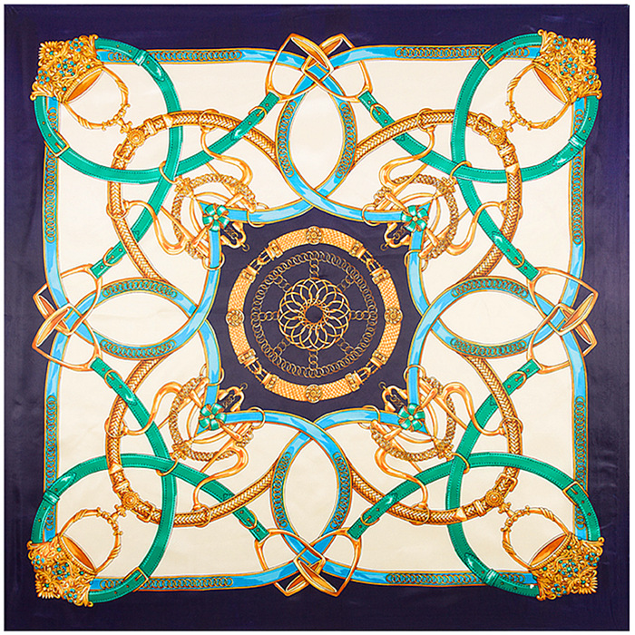 Orange luxury square silk scarf