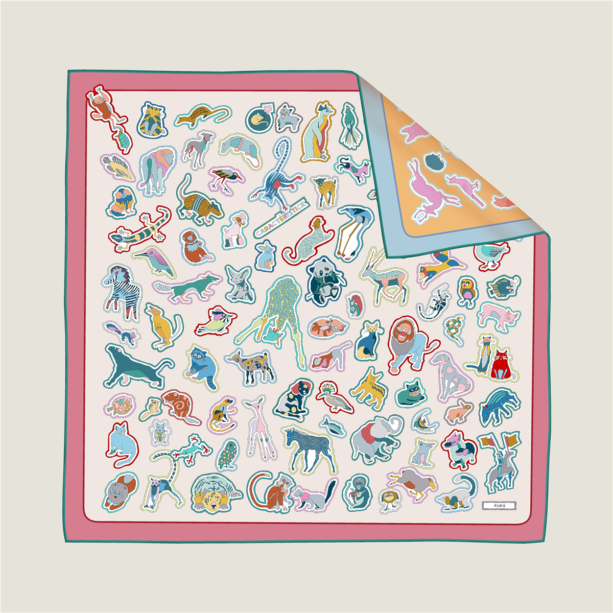 Animal Collection Double-Sided Silk Scarf