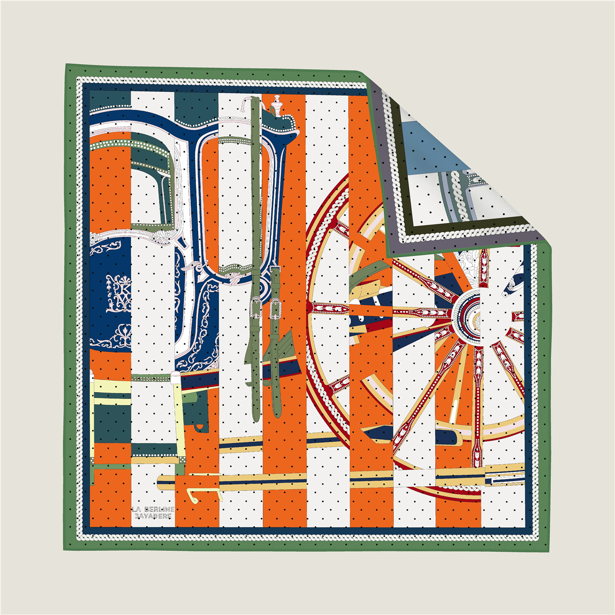 New carriage chain double-sided pattern silk scarf