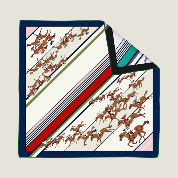 Double-sided horse racing scarf