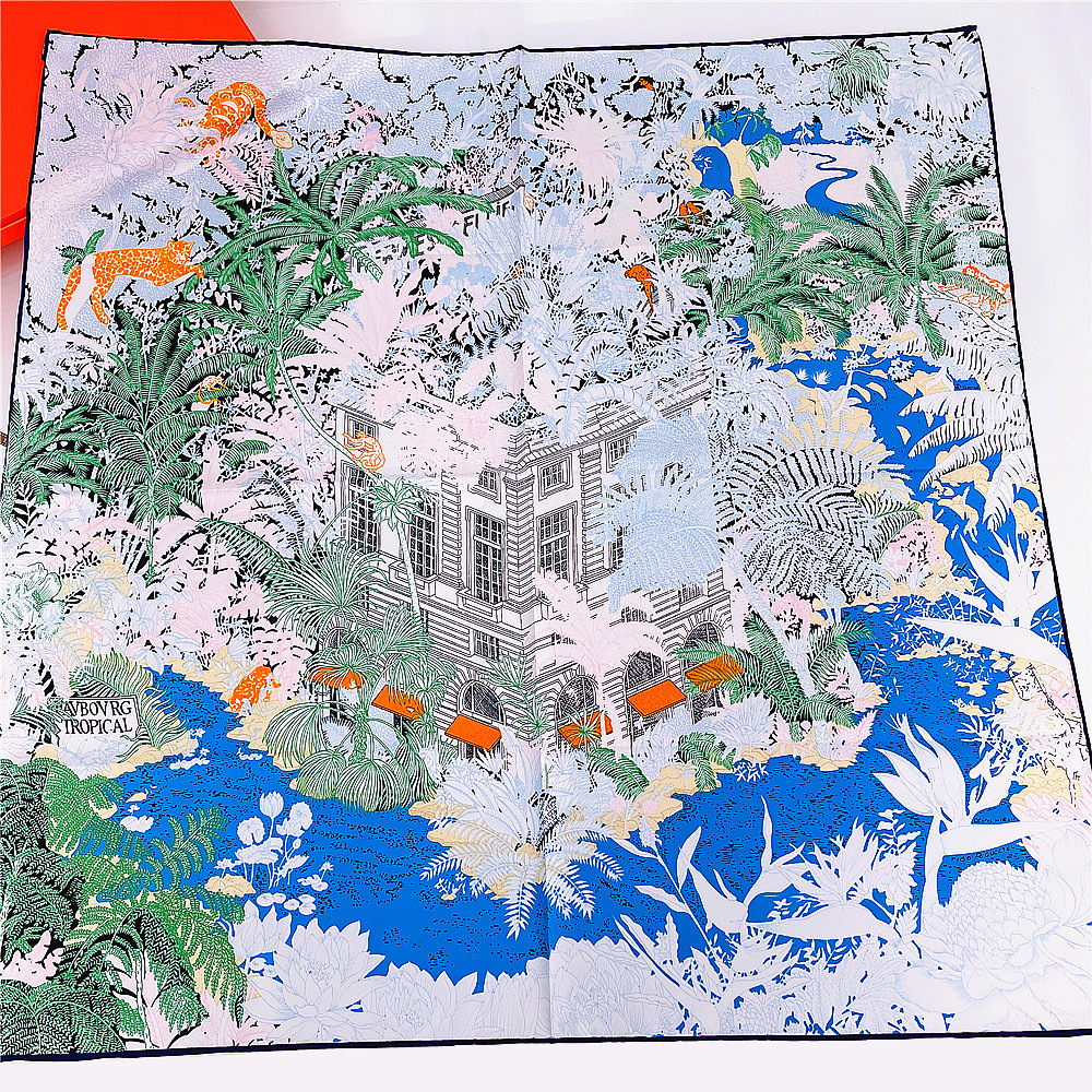 Jungle Garden Square Silk Scarf