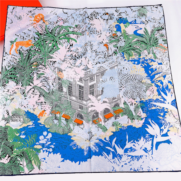 Jungle Garden Square Silk Scarf