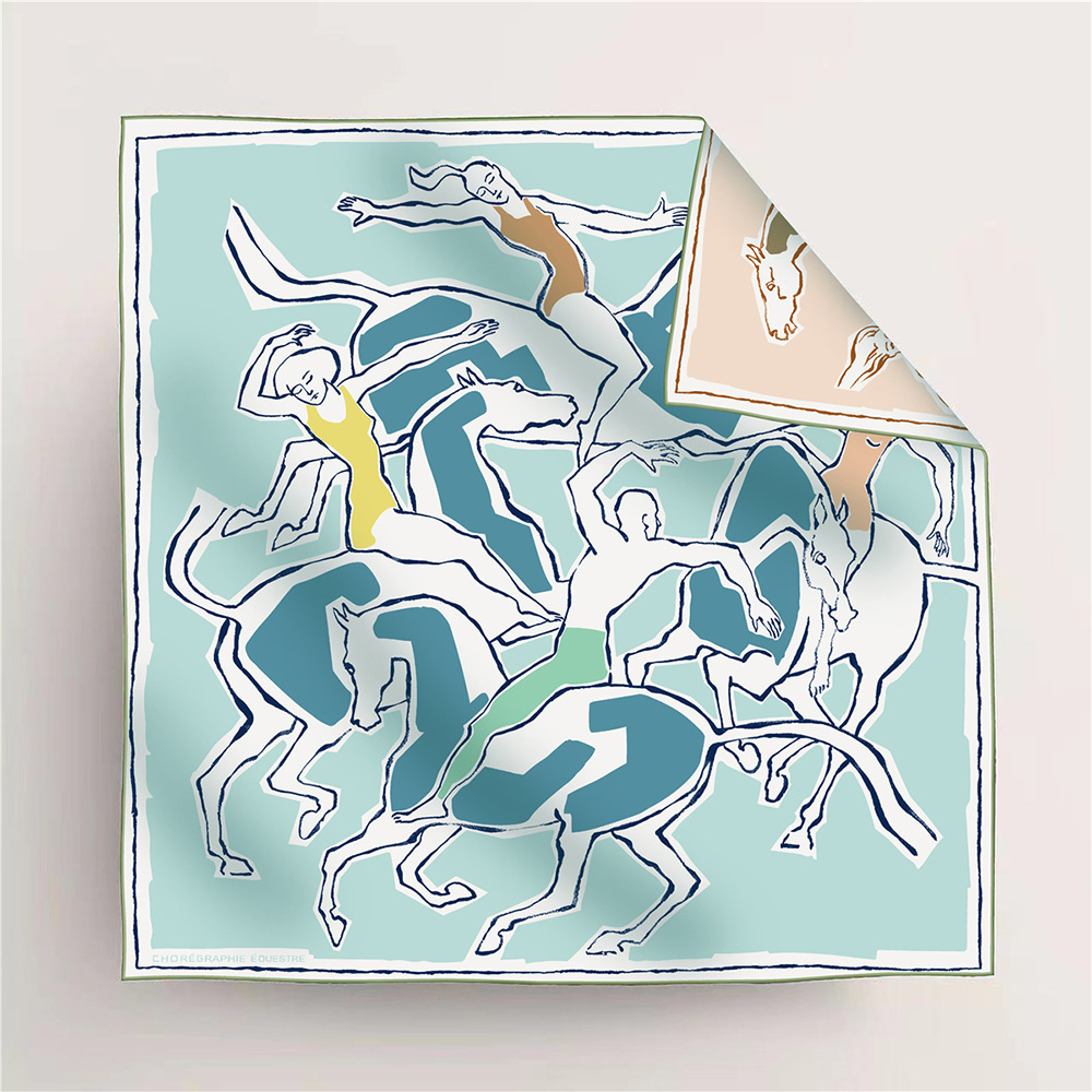 High-quality twill double-sided patterned silk scarf