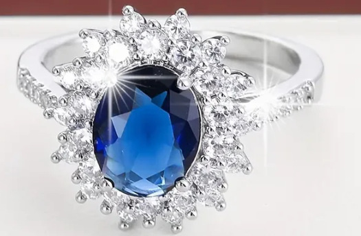 Ring set with exquisite sapphires