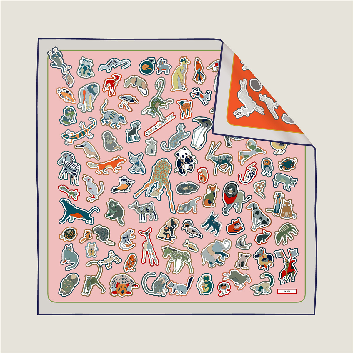 Animal Collection Double-Sided Silk Scarf