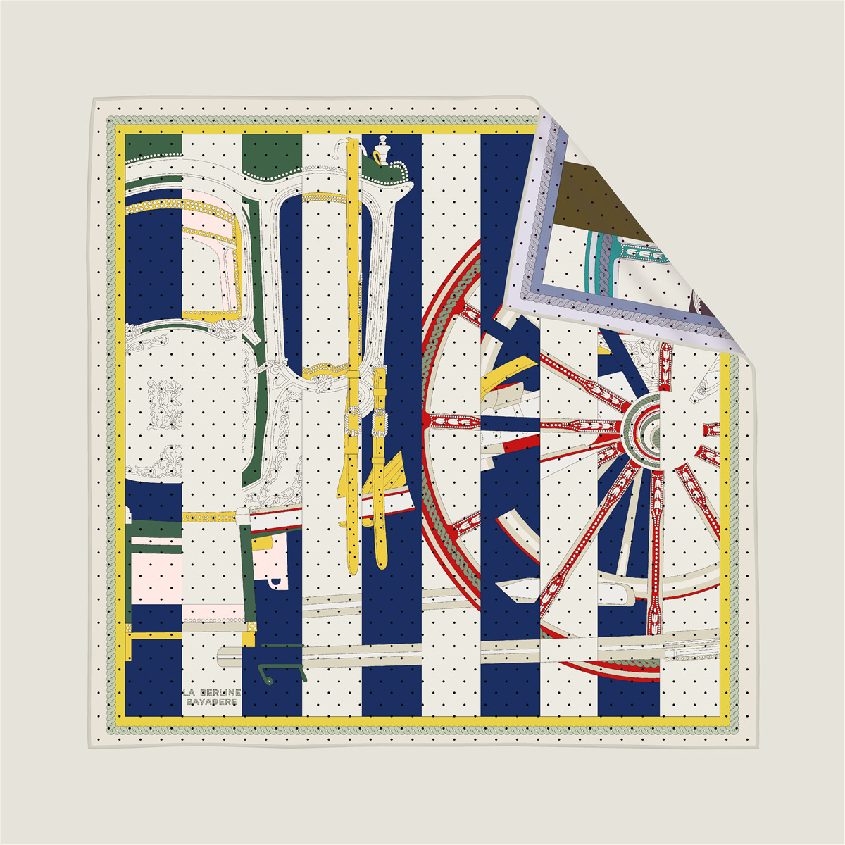 New carriage chain double-sided pattern silk scarf