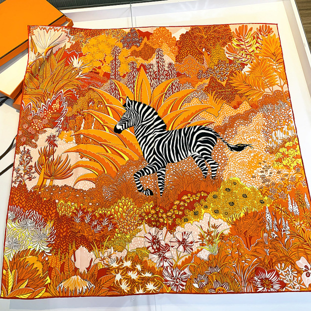 Jungle Zebra Square Silk Scarf