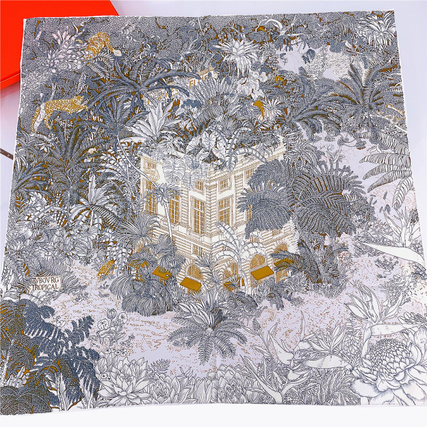 Jungle Garden Square Silk Scarf