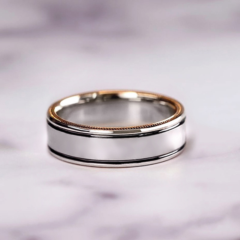 Rose gold two-tone sparkling ring