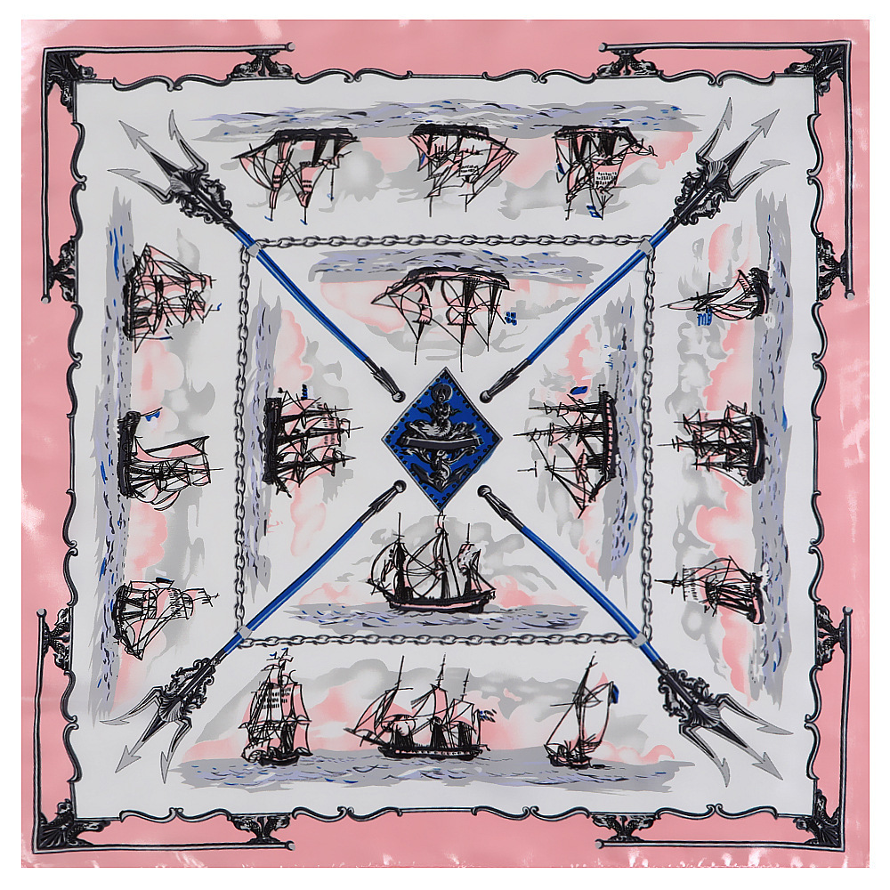 Sea Sailing Sailboat Square Scarf