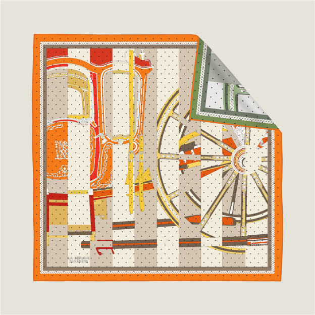 New carriage chain double-sided pattern silk scarf