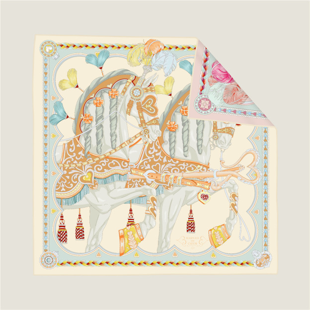 Sweet Love Horse Double-Sided Silk Scarf
