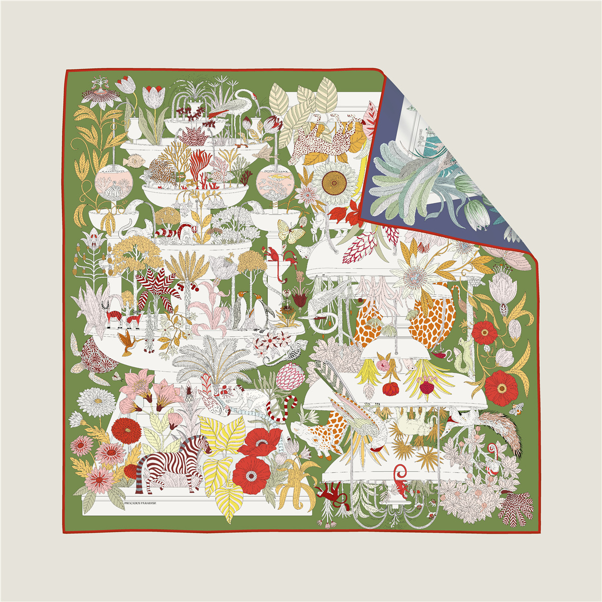 Animal Paradise Double-Sided Silk Scarf