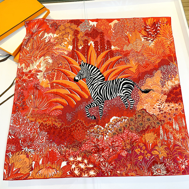 Jungle Zebra Square Silk Scarf