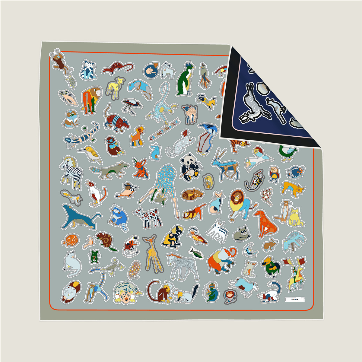 Animal Collection Double-Sided Silk Scarf