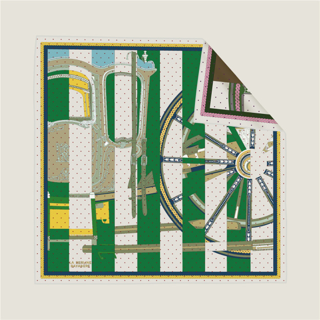 New carriage chain double-sided pattern silk scarf