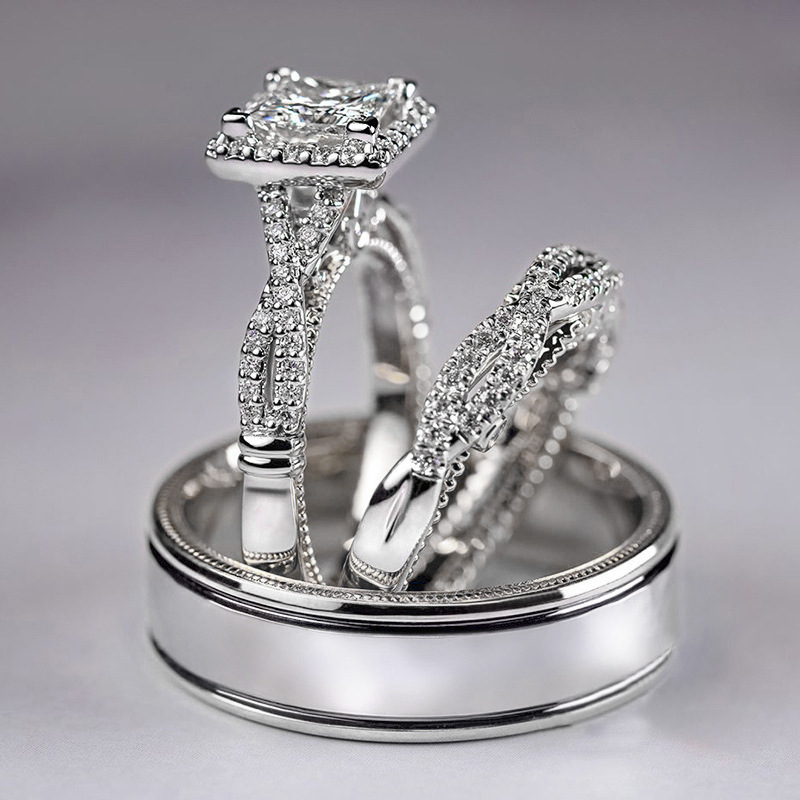 Rose gold two-tone sparkling ring