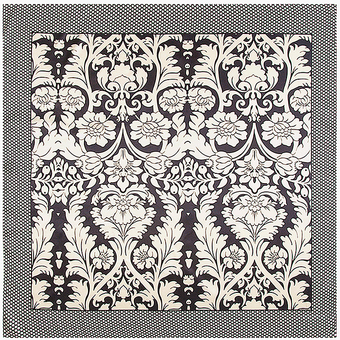 Retro pattern square silk scarf