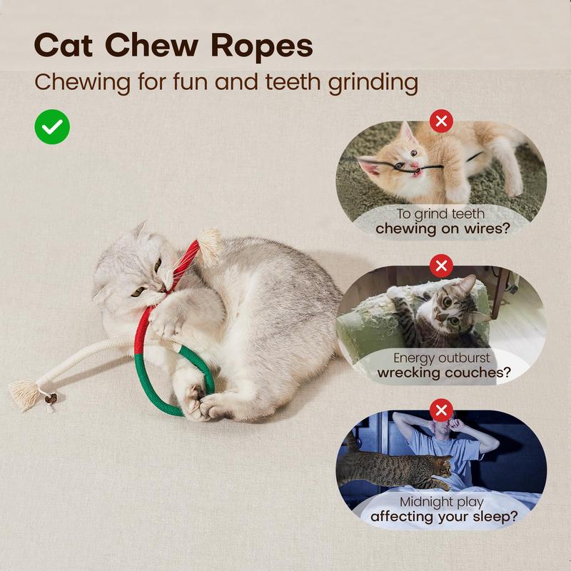 Catnip-Infused Organic Cotton Chew Rope Toys for Cats