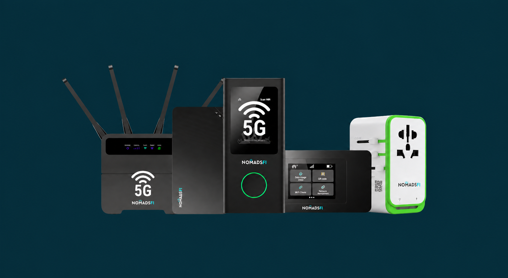 NomadsFi portable hotspot, router and power bank product family