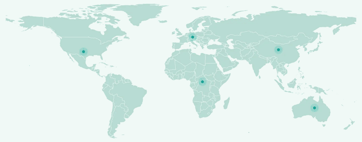 Animated lines extending from California across the world, illustrating NomadsFi global reach