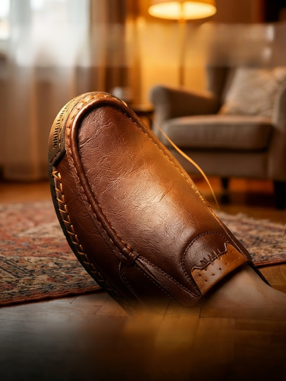 Męskie wsuwane ręcznie robione skórzane buty