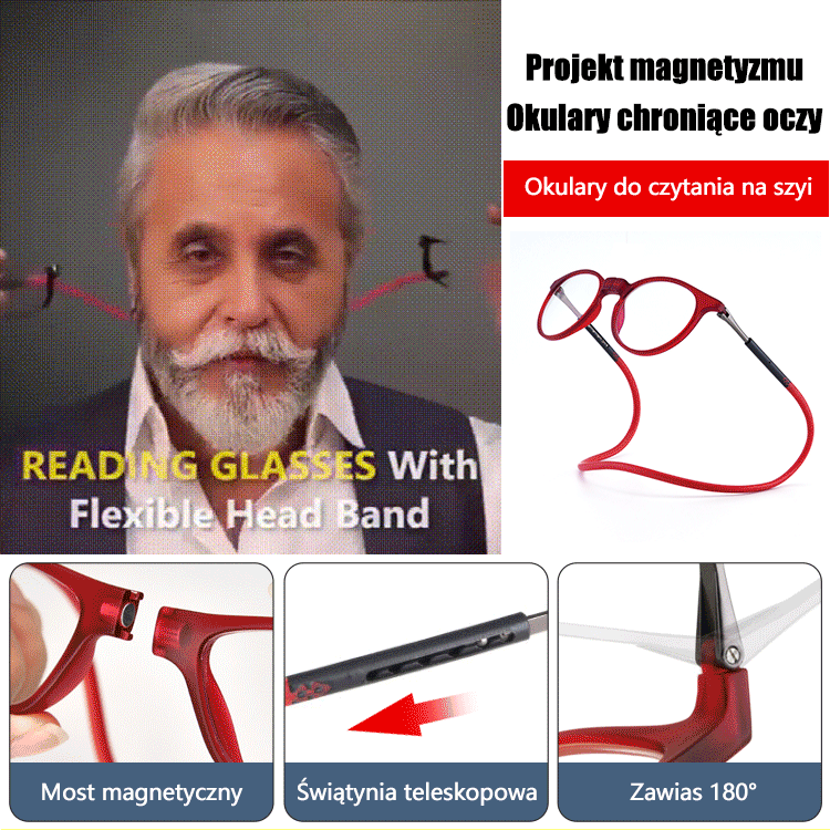 Magnetyczny kantar przenośne anty-niebieskie okulary dla osób z prezbiopią