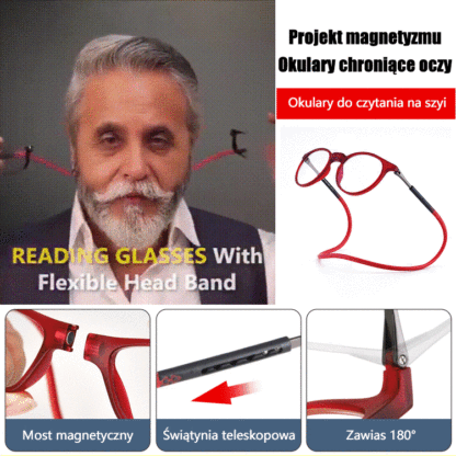 Magnetyczny kantar przenośne anty-niebieskie okulary dla osób z prezbiopią
