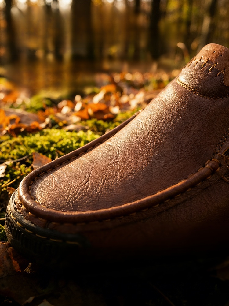 Męskie wsuwane ręcznie robione skórzane buty