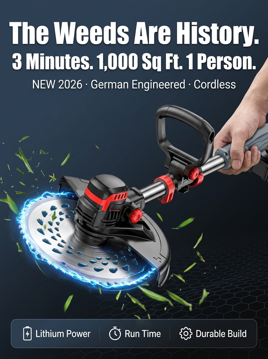 ⚡ German Engineered 1800W Cordless Mower – 9000 RPM Brushless Motor, 50 Min Long Run Time & Durable Alloy Blade, Save 50% Today + 30-Day Money-Back Guarantee