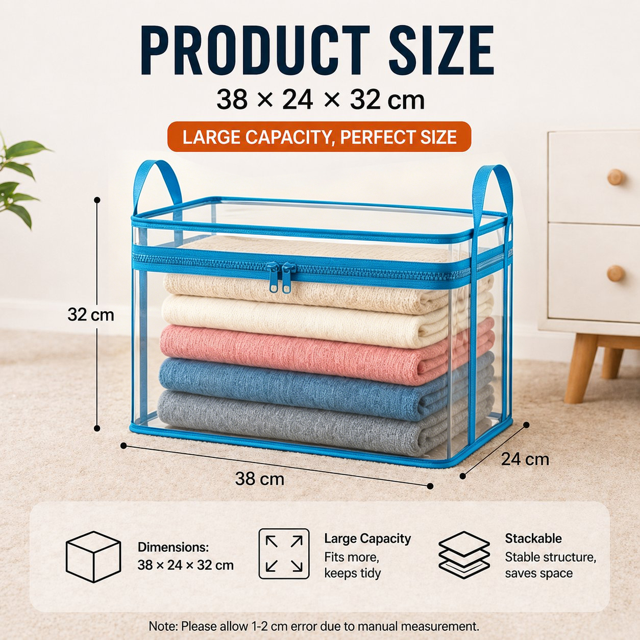 [Storage Organizer's Must-Have] Portable Large Transparent Thickened Storage Bag