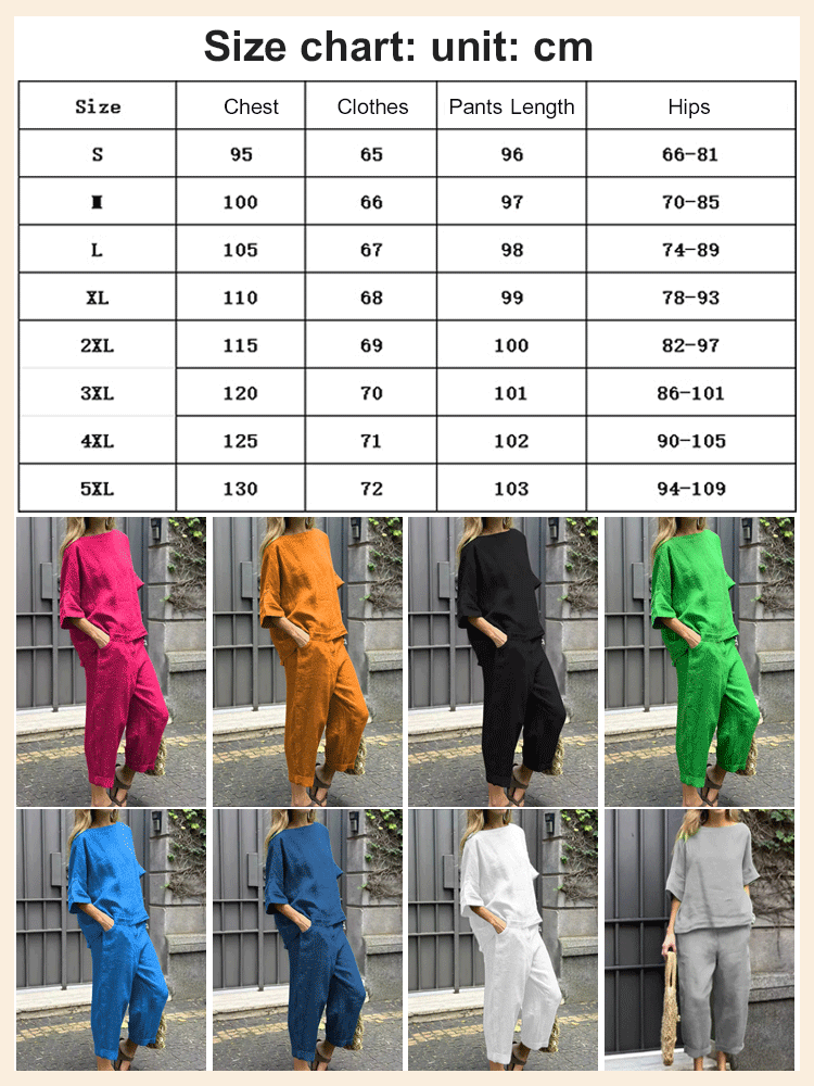 Cotton and linen casual shirt and pants suit