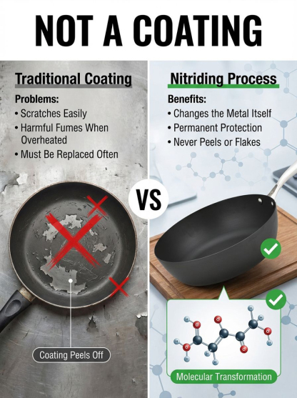 🍳 Trusted by Chefs Worldwide: Ultimate Rust-Resistant Carbon Steel Wok (100% PFOA-Free, Built to Last 30 Years)