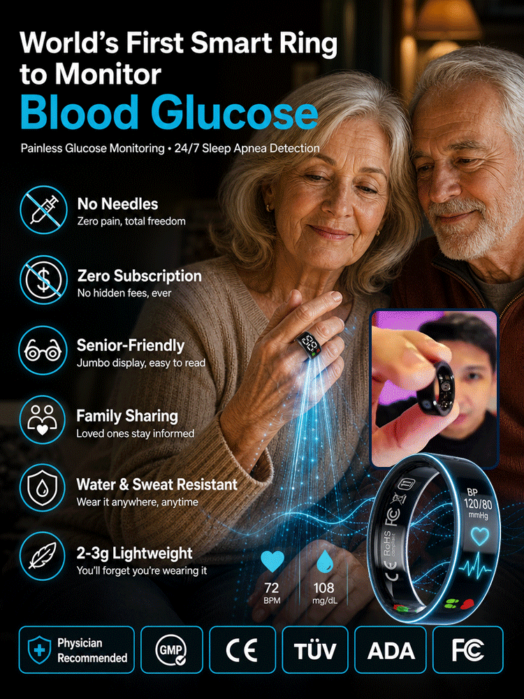🩺 World's First Non-Invasive Glucose Smart Ring – Doctor Recommended with 99% Clinical Accuracy – 5-Sec Results, Zero Needles, Zero Subscription – 50% OFF + 30-Day Free Trial, Full Refund & 10x Quality Guarantee