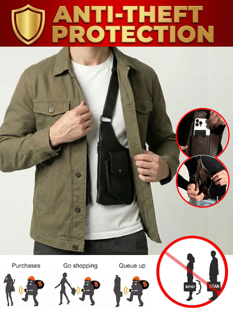 🎒 Genuine Leather Concealed Bag | ⭐ A Hot Item for 2026. Perfectly fits the body and easily hides under any coat or hoodie. Large capacity, multiple compartments, anti-theft | 30-day risk-free trial + free shipping 🚀