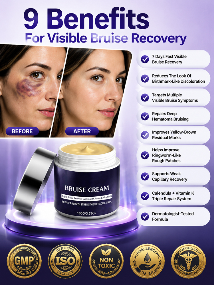 🩹 Dermatologist Recommended Bruise Recovery Cream – Triple Repair System with Arnica & Vitamin K Fades Dark Bruises in 7 Days – 50% OFF + 30-Day Risk-Free Trial, Full Refund & 10x Quality Guarantee