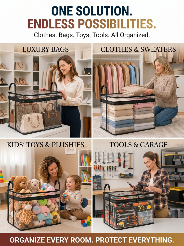 [Storage Organizer's Must-Have] Portable Large Transparent Thickened Storage Bag