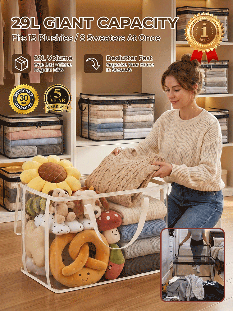 [Storage Organizer's Must-Have] Portable Large Transparent Thickened Storage Bag