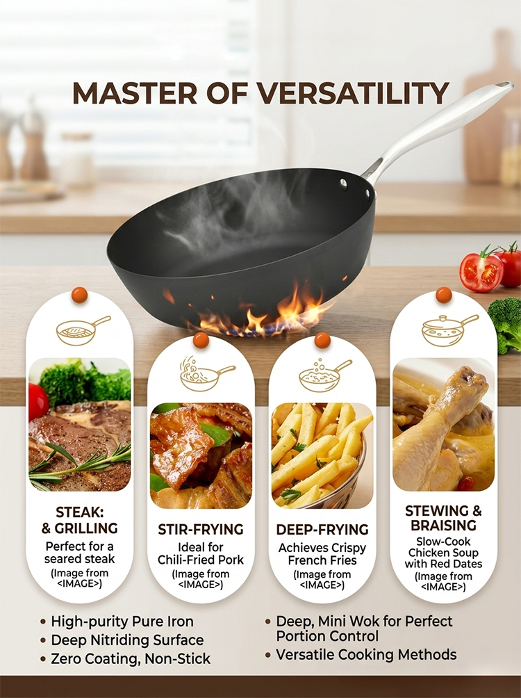 🍳 Trusted by Chefs Worldwide: Ultimate Rust-Resistant Carbon Steel Wok (100% PFOA-Free, Built to Last 30 Years)