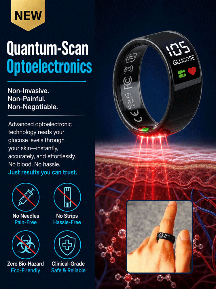 🩺 World's First Non-Invasive Glucose Smart Ring – Doctor Recommended with 99% Clinical Accuracy – 5-Sec Results, Zero Needles, Zero Subscription – 50% OFF + 30-Day Free Trial, Full Refund & 10x Quality Guarantee