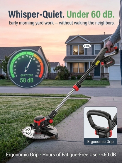⚡ German Engineered 1800W Cordless Mower – 9000 RPM Brushless Motor, 50 Min Long Run Time & Durable Alloy Blade, Save 50% Today + 30-Day Money-Back Guarantee