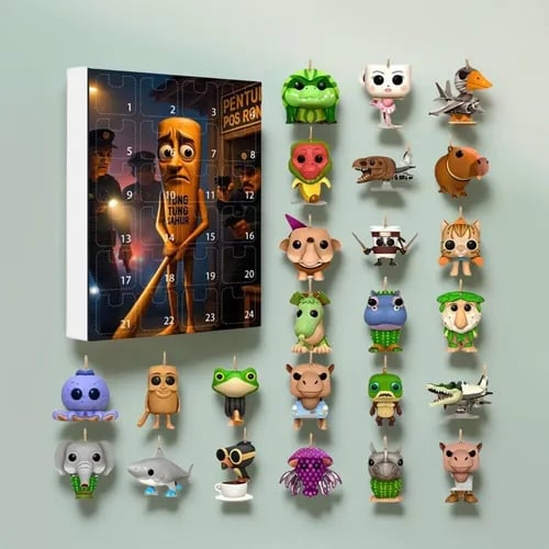 🔥Last Day 49% OFF - 🎁Tung Tung Tung Sahur Italian Brainrot Countdown 24Days Advent Calendar