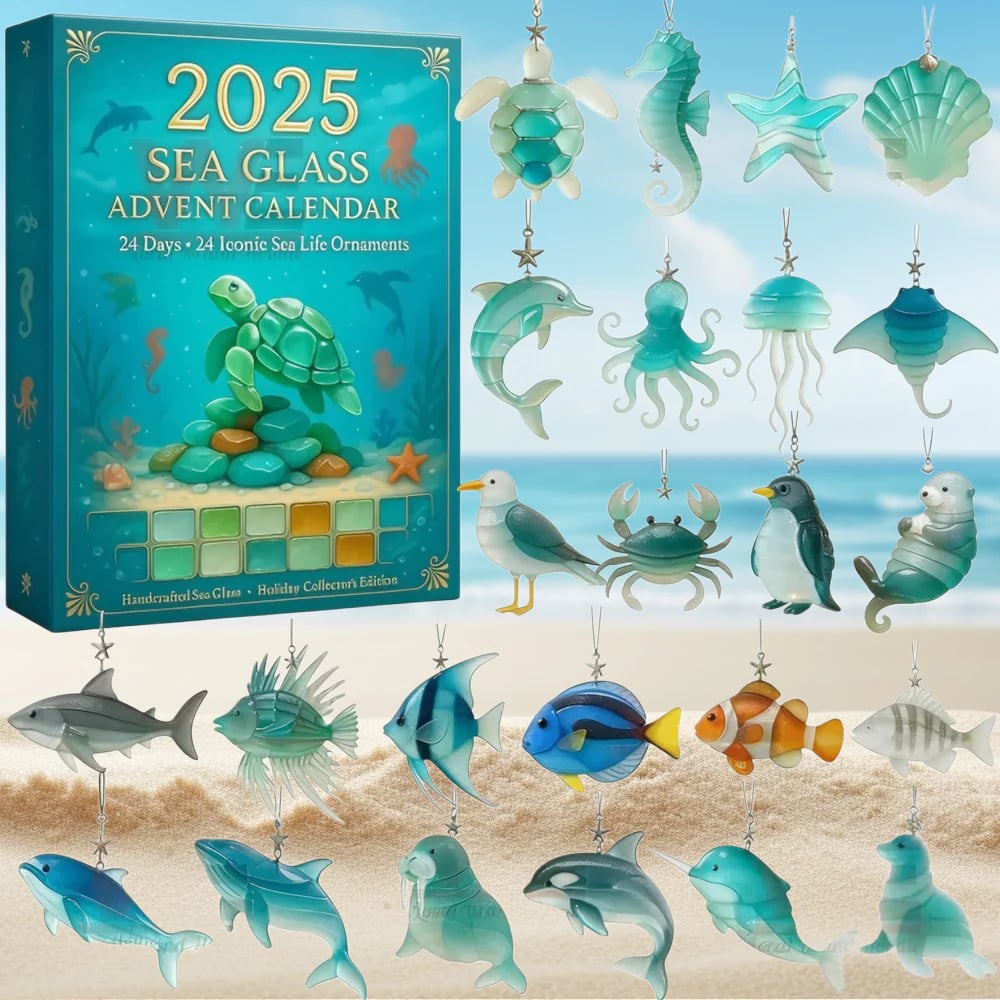 🌊 Bring the Ocean's Beauty to Your Holidays with the 2025 Sea Glass Marine Life Advent Calendar! 🎄✨