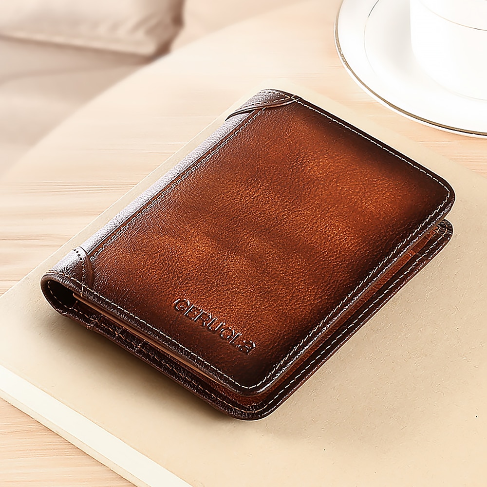 Men's Large Capacity RFID Blocking Cowhide Leather Wallet &ndash; Bifold ID Card Holder with Security Protection 2025 - $19.99 &ndash;P14