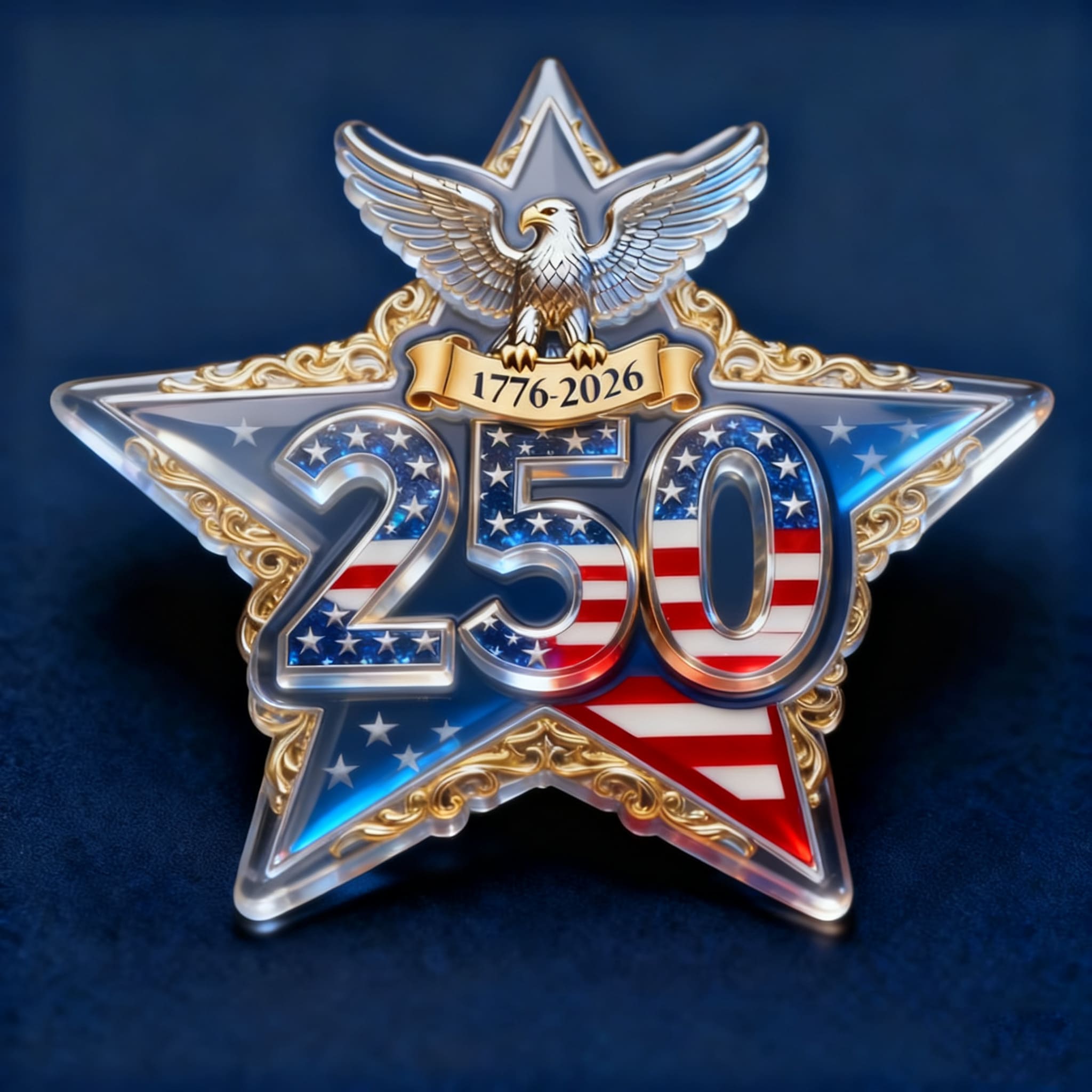 us 250th Anniversary Commemorative Brooch