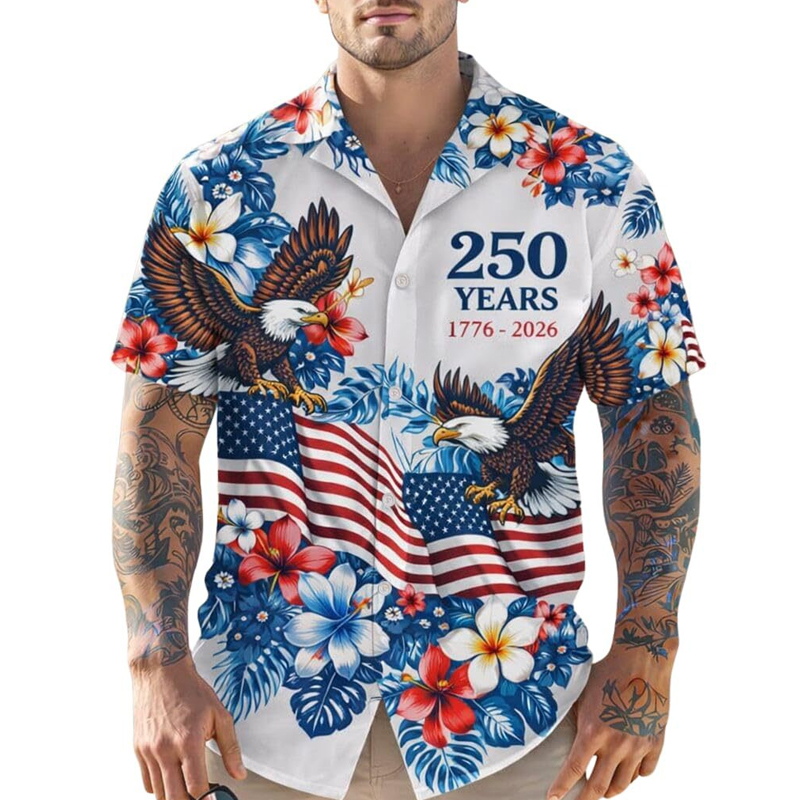 USA 250 Anniversary Eagle 1776-2026 Hawaii Shirt
