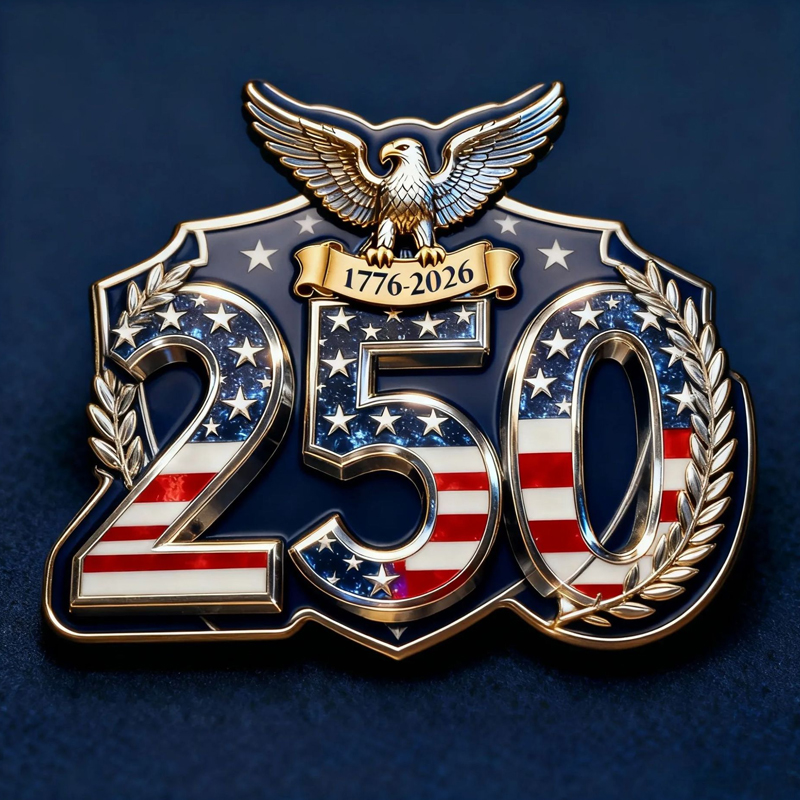 us 250th Anniversary Commemorative Brooch