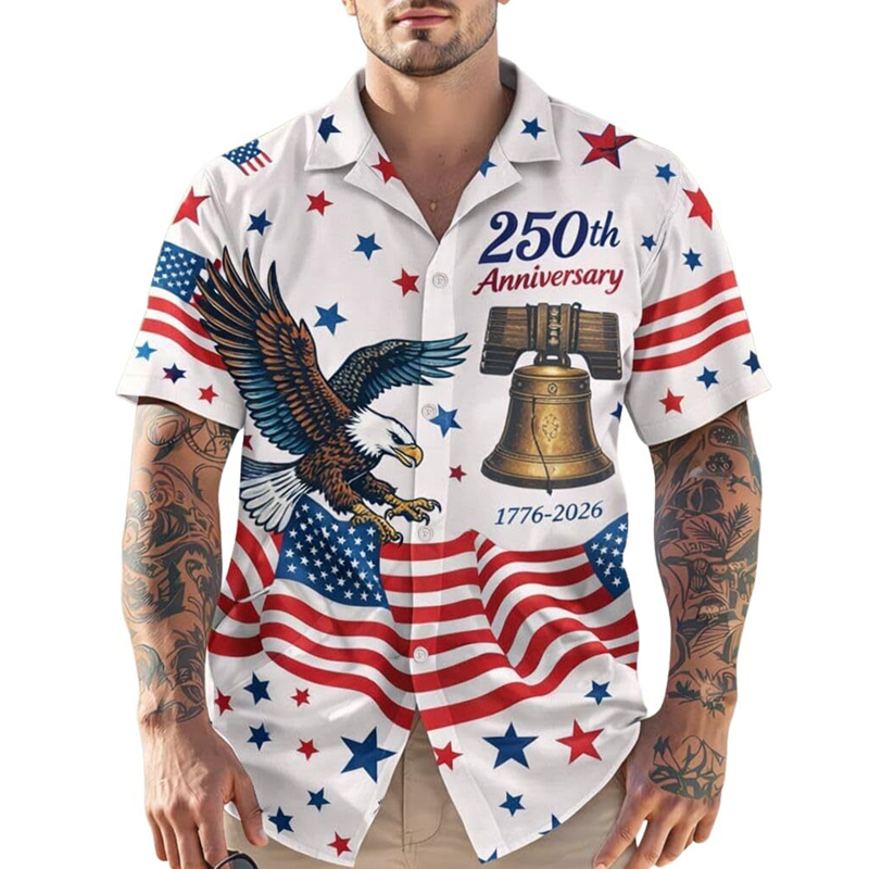 USA 250 Anniversary Eagle 1776-2026 Hawaii Shirt